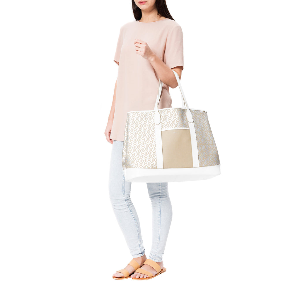 Mischa Bucket Tote - Stone (model shot2)