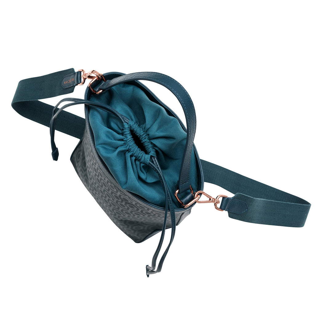 Mischa Bucket Bag - Fern (top close)