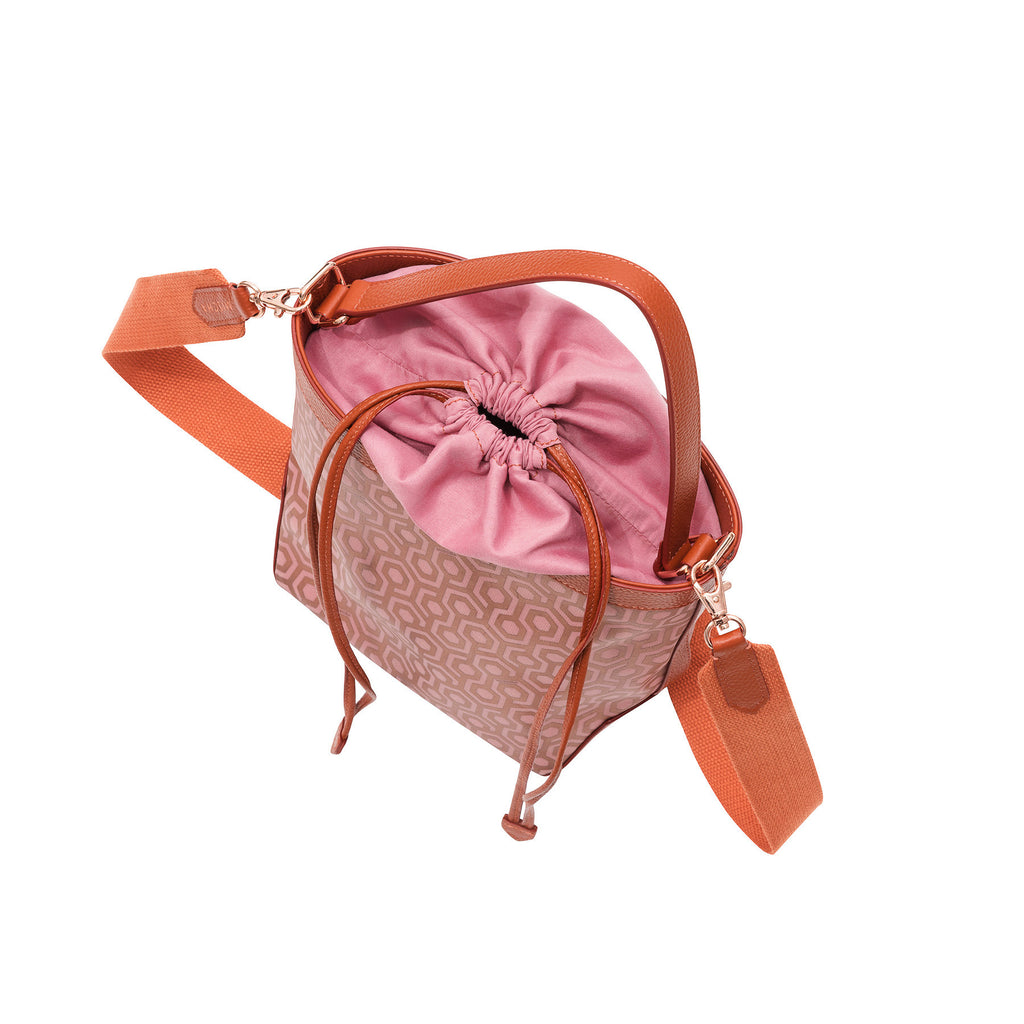 Mischa Bucket Bag - Rose (top closed)