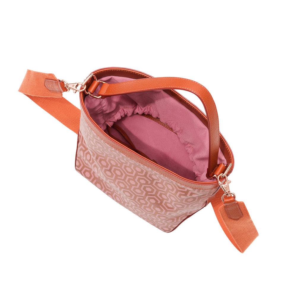 Mischa Bucket Bag - Rose (top open)