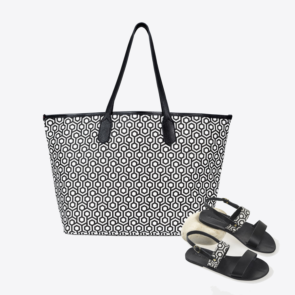 Alasia Lifestyle x MISCHA Plato Sandals & Tote - Classic Black