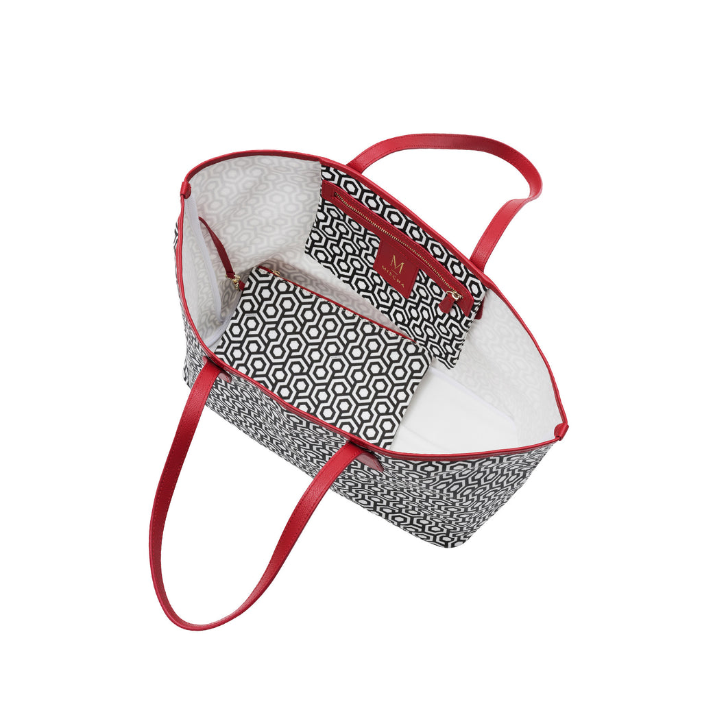 MISCHA Jet Set Tote - Classic Red (open)