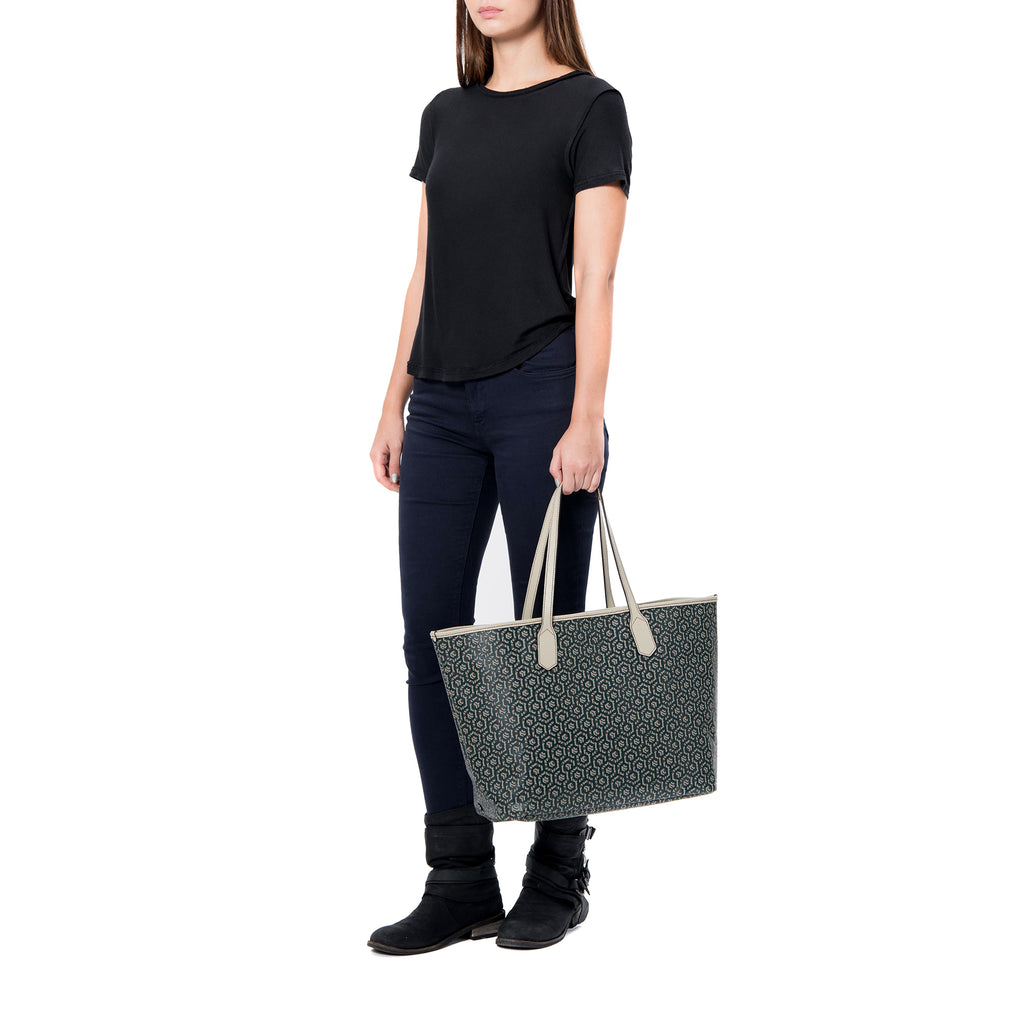 MISCHA Jet Set Tote - Mahogany (model shot)