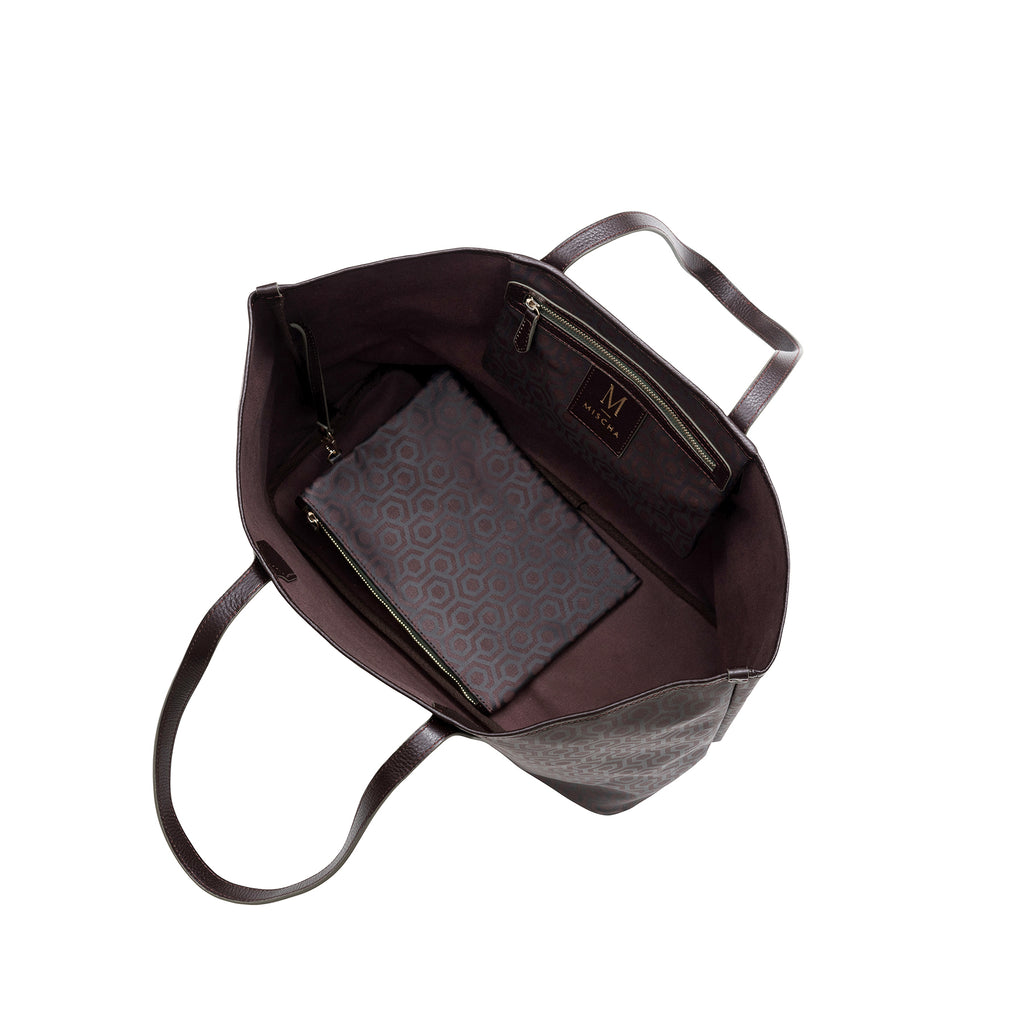 MISCHA Jet Set Tote - Rosewood (open)