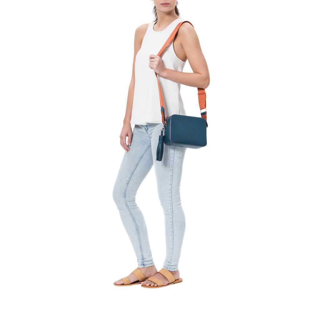 MISCHA Monogram Crossbody - Fern (model shot)