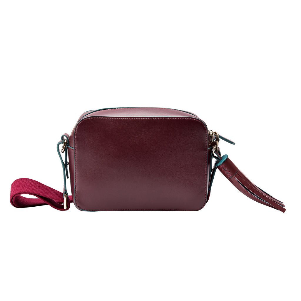 MISCHA Monogram Crossbody - Burgundy (back)