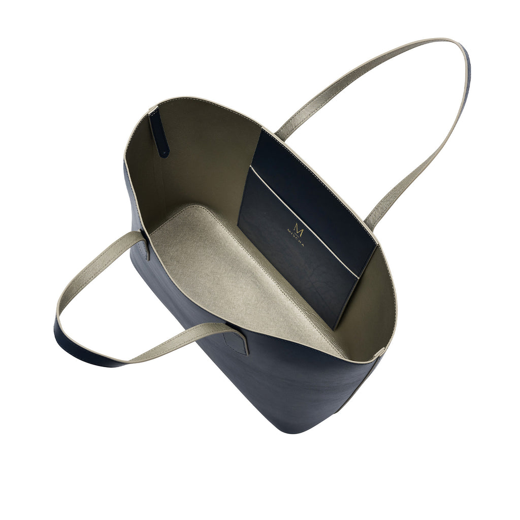 MISCHA Monogram Tote - Navy (open)