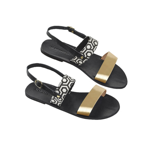 Alasia Lifestyle Athena Knee High Gladiator Sandals - Black