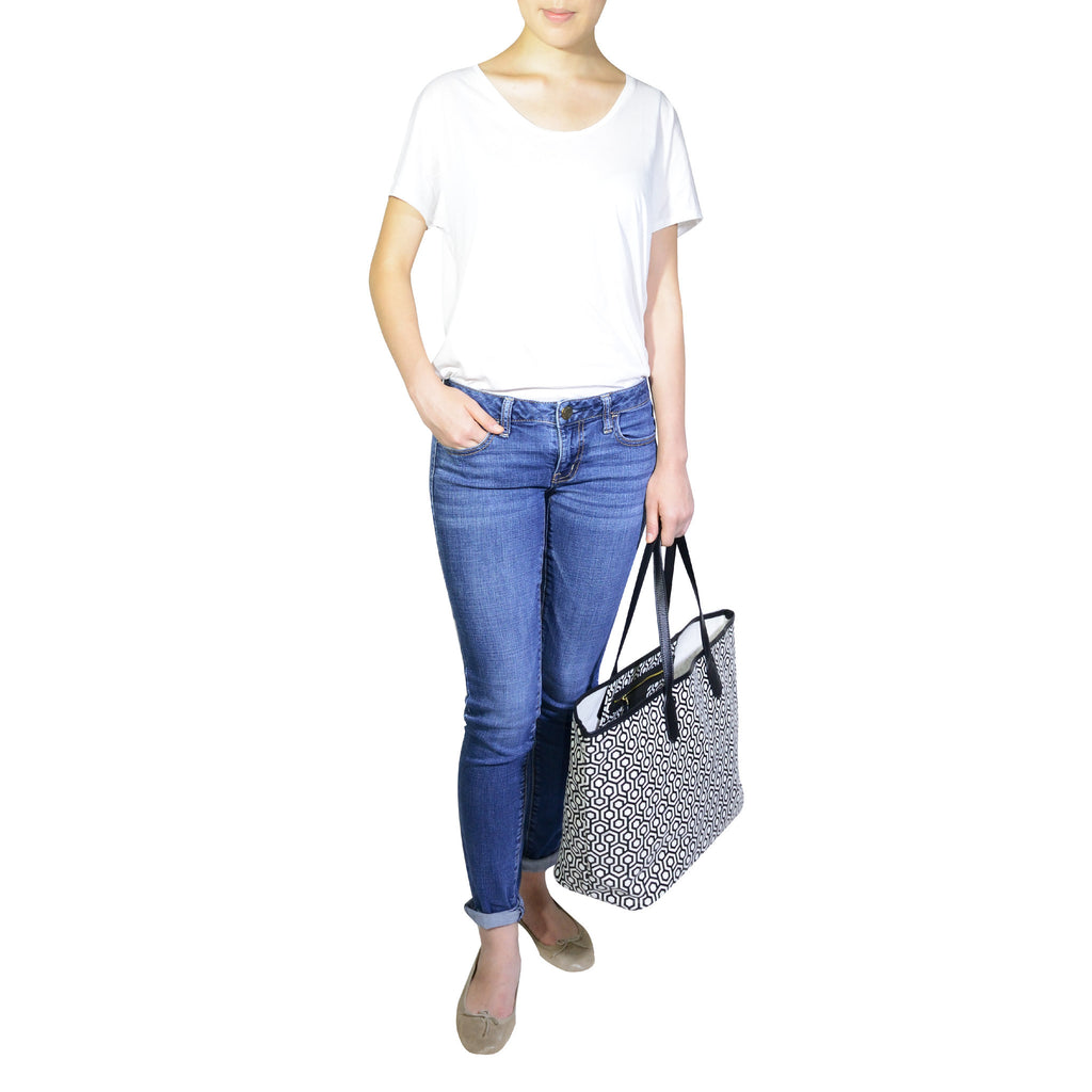 MISCHA Jet Set Tote - Classic Black (model shot)