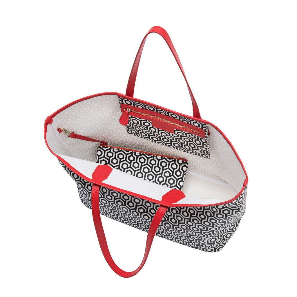 MISCHA Jet Set Tote - Classic Red (open)