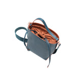 MISCHA Leather Bucket Bag - Fern (top closed)