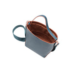 MISCHA Leather Bucket Bag - Fern (top open)