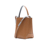 MISCHA Leather Bucket Bag - Oak (side)