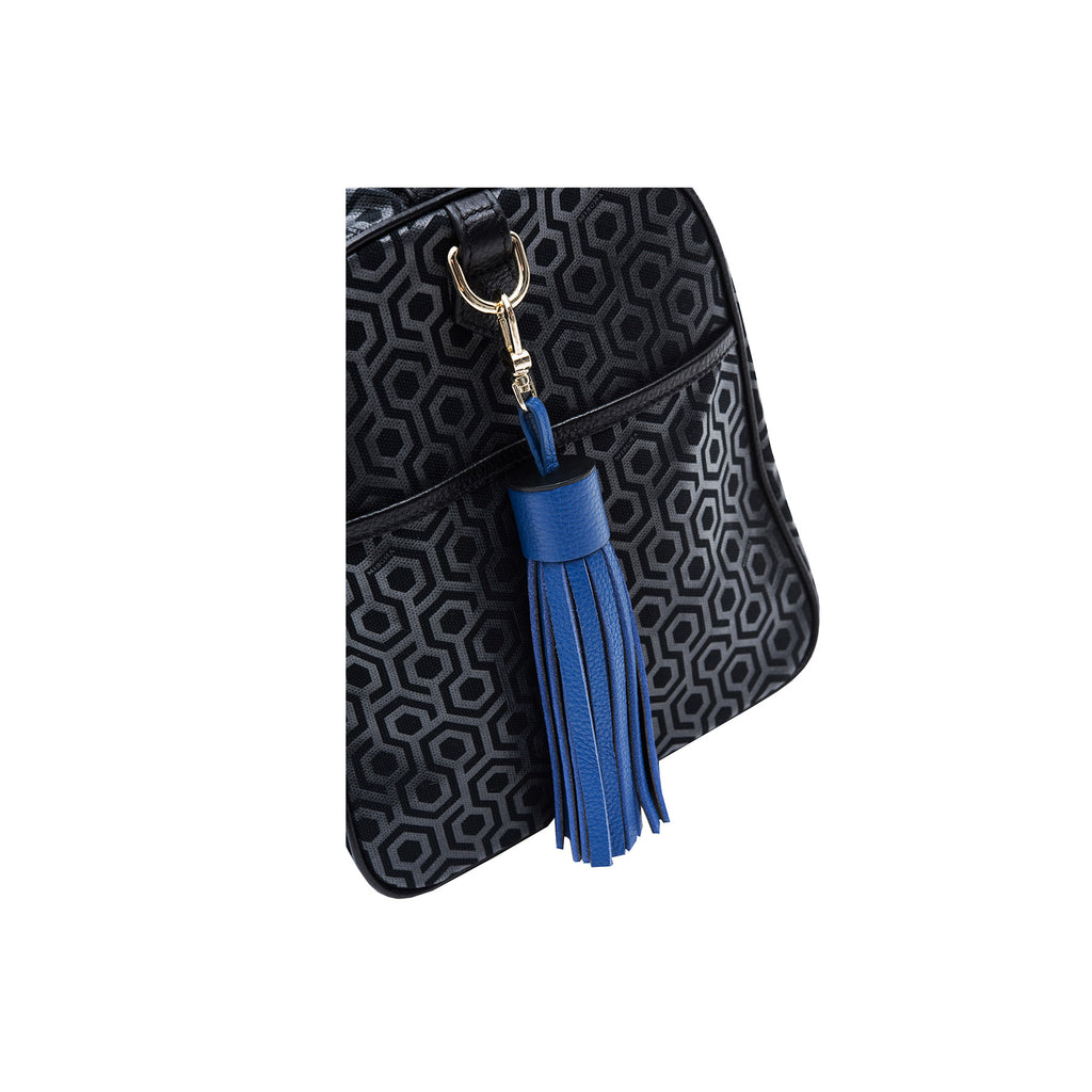 MISCHA Leather Tassel - Blue (close-up)